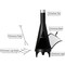 Gardenised 50-in. Black Outdoor Metal Wood Burning Chiminea, Patio Heater Fire Pit, w/Fire Pit Poker Handle QI004662 - alternate 5